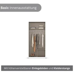 rauch Kleiderschrank »Drehtürenschrank Schrank Garderobe Ankleide Schlafzimmer LAGOA« 3 verschiedene Ausstattungen BASIC/CLASSIC/PREMIUM (inkl. SOFT-CLOSE),mit geräumigen Schubladen, optional mit Aufsatz MADE IN GERMANY