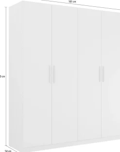 rauch Kleiderschrank »Drehtürenschrank Schrank Garderobe Ankleide SKANDI BY QUADRA SPIN« Breiten: 181/226/271 cm, Höhe 210 cm,im Landhaus-Stil mit Massivholzgriffen aus Wildeiche