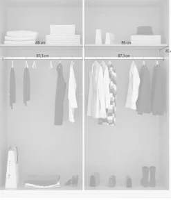 rauch Kleiderschrank »Drehtürenschrank Schrank Garderobe Ankleide SKANDI BY QUADRA SPIN« Breiten: 181/226/271 cm, Höhe 210 cm,im Landhaus-Stil mit Massivholzgriffen aus Wildeiche