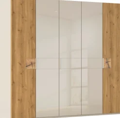rauch Kleiderschrank »Drehtürenschrank Schrank Garderobe Wäscheschrank KONA« Breiten 251/301 cm, Höhe 223 cm, Tiefe 61 cm,Glasauflage, Massivholz-Absetzung, SOFT-CLOSE-FUNKTION MADE IN GERMANY