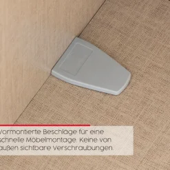 rauch Kleiderschrank »Drehtürenschrank Schrank Garderobe Wäscheschrank KONA« Breiten 251/301 cm, Höhe 223 cm, Tiefe 61 cm,Glasauflage, Massivholz-Absetzung, SOFT-CLOSE-FUNKTION MADE IN GERMANY