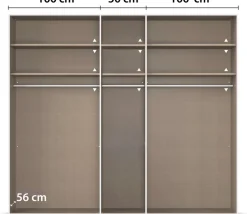 rauch Kleiderschrank »Drehtürenschrank Schrank Garderobe Wäscheschrank KONA« Breiten 251/301 cm, Höhe 223 cm, Tiefe 61 cm,Glasauflage, Massivholz-Absetzung, SOFT-CLOSE-FUNKTION MADE IN GERMANY