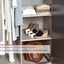 rauch Kleiderschrank »Drehtürenschrank Schrank Garderobe Wäscheschrank KONA« Breiten 251/301 cm, Höhe 223 cm, Tiefe 61 cm,Glasauflage, Massivholz-Absetzung, SOFT-CLOSE-FUNKTION MADE IN GERMANY