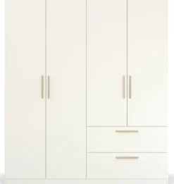 rauch Kleiderschrank »Drehtürenschrank Schrank Garderobe Ankleide SKANDI BY QUADRA SPIN« Breiten: 181/226/271 cm, Höhe 210 cm,im Landhaus-Stil mit Massivholzgriffen aus Wildeiche, mit Schubladen