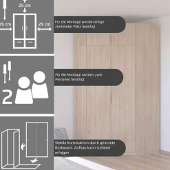 rauch Kleiderschrank »Eckschrank Schrank Ankleidezimmer Schlafzimmer Garderobe LAGOA« voll ausgestattet viel Stauraum, optional mit Aufsatz MADE IN GERMANY