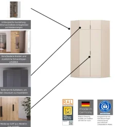 rauch Kleiderschrank »Eckschrank Schrank Ankleidezimmer Schlafzimmer Garderobe LAGOA« voll ausgestattet viel Stauraum, optional mit Aufsatz MADE IN GERMANY