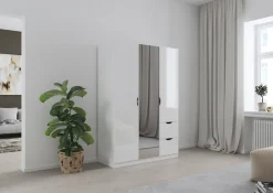 rauch Kleiderschrank »Freiham Kleiderschrank Garderobenschrank Nischenlösung« mit Spiegel und Schubkästen, Griffmulden,Schlafzimmerschrank Schrank