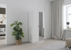rauch Kleiderschrank »Freiham Drehtürenschrank Schrank Garderobenschrank Breite 91cm« Schlafzimmerschrank mit Spiegel und Griffmulden BESTSELLER