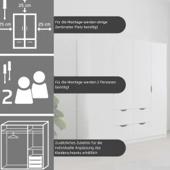 rauch Kleiderschrank »Freiham Drehtürenschrank Schrank Garderobenschrank Breite 91cm« Schlafzimmerschrank mit Spiegel und Griffmulden BESTSELLER
