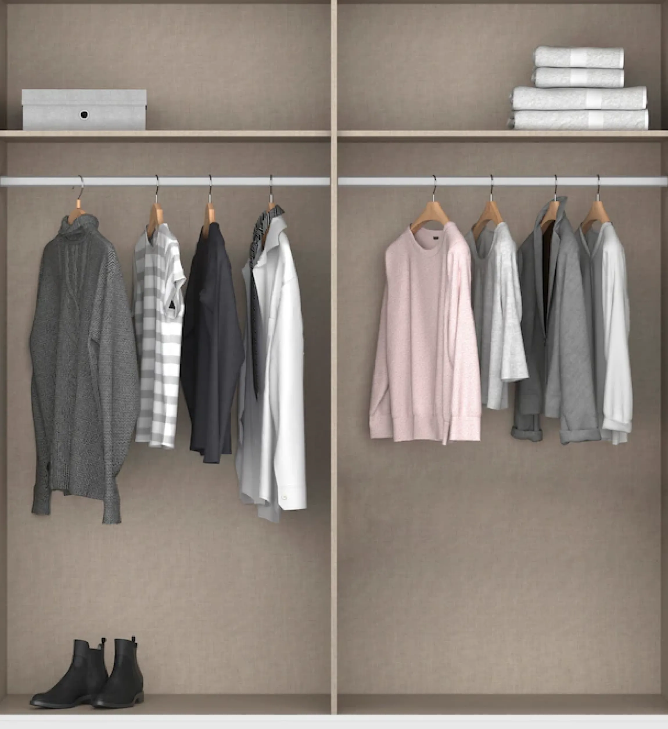 rauch Kleiderschrank »Freiham Drehtürenschrank Schrank Garderobenschrank Breite 91cm« Schlafzimmerschrank mit Spiegel und Griffmulden BESTSELLER