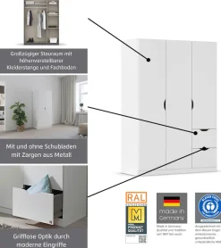 rauch Kleiderschrank »Freising geräumiger Schrank Garderobe Schlafzimmerschrank« in 2 Breiten erhältlich TOP ANGEBOT !,mit Griffmulden und Schubkästen OTTO´s Chois TOP PRODUKT