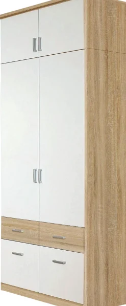 rauch Kleiderschrank »Kleiderschrank Schrank Garderobe deckenhoher Schrank BREMEN« optional mit Spiegel, Breiten: 91/136/181 cm, Höhe: 199 cm,in vielen Farbvariationen, inkl. Kranzblende MADE IN GERMANY