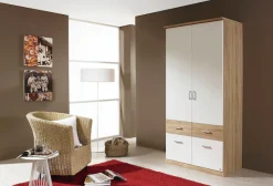rauch Kleiderschrank »Kleiderschrank Schrank Garderobe deckenhoher Schrank BREMEN« optional mit Spiegel, Breiten: 91/136/181 cm, Höhe: 199 cm,in vielen Farbvariationen, inkl. Kranzblende MADE IN GERMANY