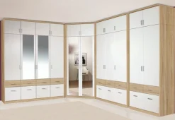 rauch Kleiderschrank »Kleiderschrank Schrank Garderobe deckenhoher Schrank BREMEN« optional mit Spiegel, Breiten: 91/136/181 cm, Höhe: 199 cm,in vielen Farbvariationen, inkl. Kranzblende MADE IN GERMANY