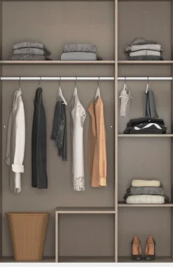 rauch Kleiderschrank »Kleiderschrank Schrank Garderobe Wäscheschrank Ankleide KREFELD« Breiten: 136/181 cm, Höhe: 199 cm,farblich abgesetzte Spiegelumrandung, Griffstangen MADE IN GERMANY