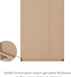 rauch Kleiderschrank »Schrank Garderobe Garderobenschrank Putzschrank Wäscheschrank TORRENT« Breiten 91/136/181 cm, Höhe 210 cm,optional Außenschubladen und Spiegel, viel Stauraum MADE IN GERMANY