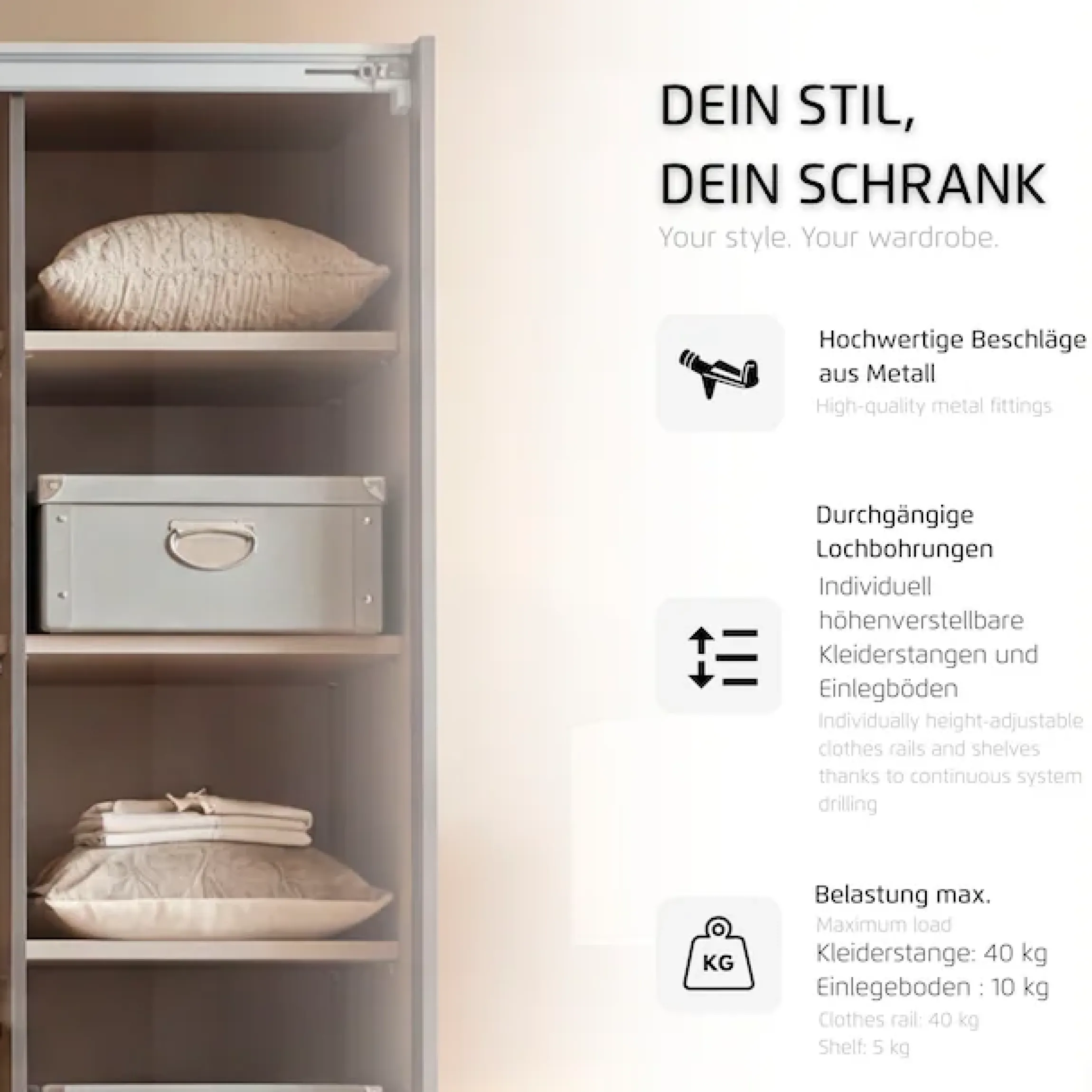 rauch Kleiderschrank »Schrank Drehtürenschrank Garderobe Ankleide Schlafzimmer HILDESHEIM« Breiten: 185/275 cm, Höhe 231 cm,oberste Schublade mit praktischer Facheinteilung MADE IN GERMANY