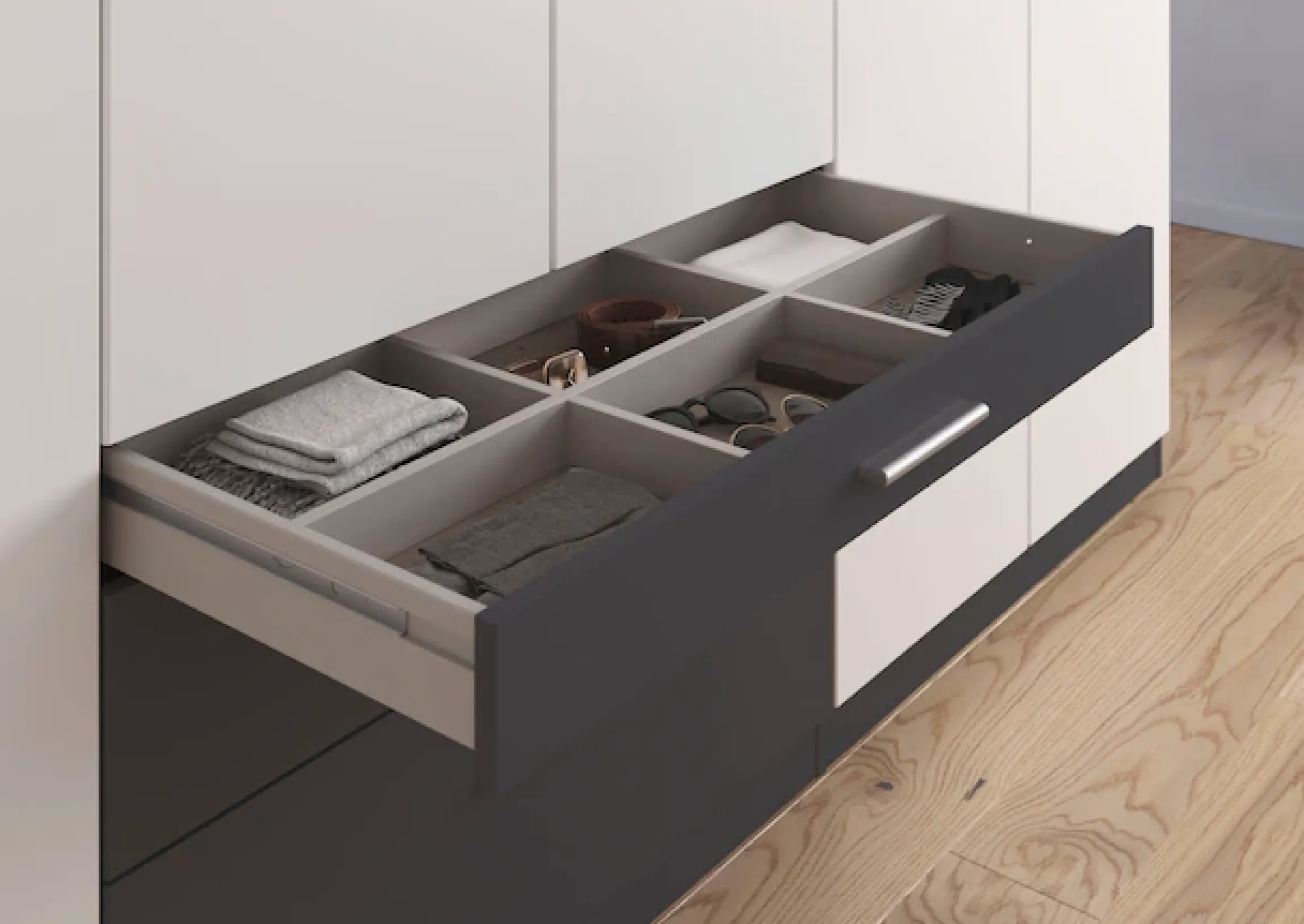 rauch Kleiderschrank »Schrank Drehtürenschrank Garderobe Ankleide Schlafzimmer HILDESHEIM« Breiten: 185/275 cm, Höhe 231 cm,oberste Schublade mit praktischer Facheinteilung MADE IN GERMANY