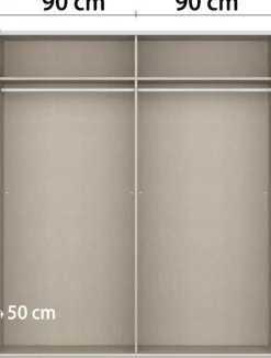 rauch Kleiderschrank »Schrank Drehtürenschrank Ankleide Garderobe Schlafzimmerschrank LORCA« Breiten: 181/271 cm, Höhe: 210 cm,mit langen Griffstangen, elegante Hochglanz-Front MADE IN GERMANY