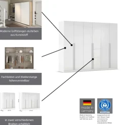 rauch Kleiderschrank »Schrank Drehtürenschrank Ankleide Garderobe Schlafzimmerschrank LORCA« Breiten: 181/271 cm, Höhe: 210 cm,mit langen Griffstangen, elegante Hochglanz-Front MADE IN GERMANY