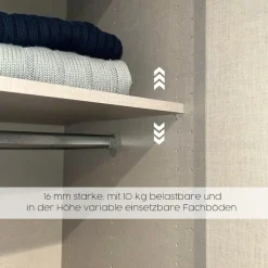 rauch Kleiderschrank »Schrank Drehtürenschrank Ankleide Garderobe Schlafzimmerschrank LORCA« Breiten: 181/271 cm, Höhe: 210 cm,mit langen Griffstangen, elegante Hochglanz-Front MADE IN GERMANY