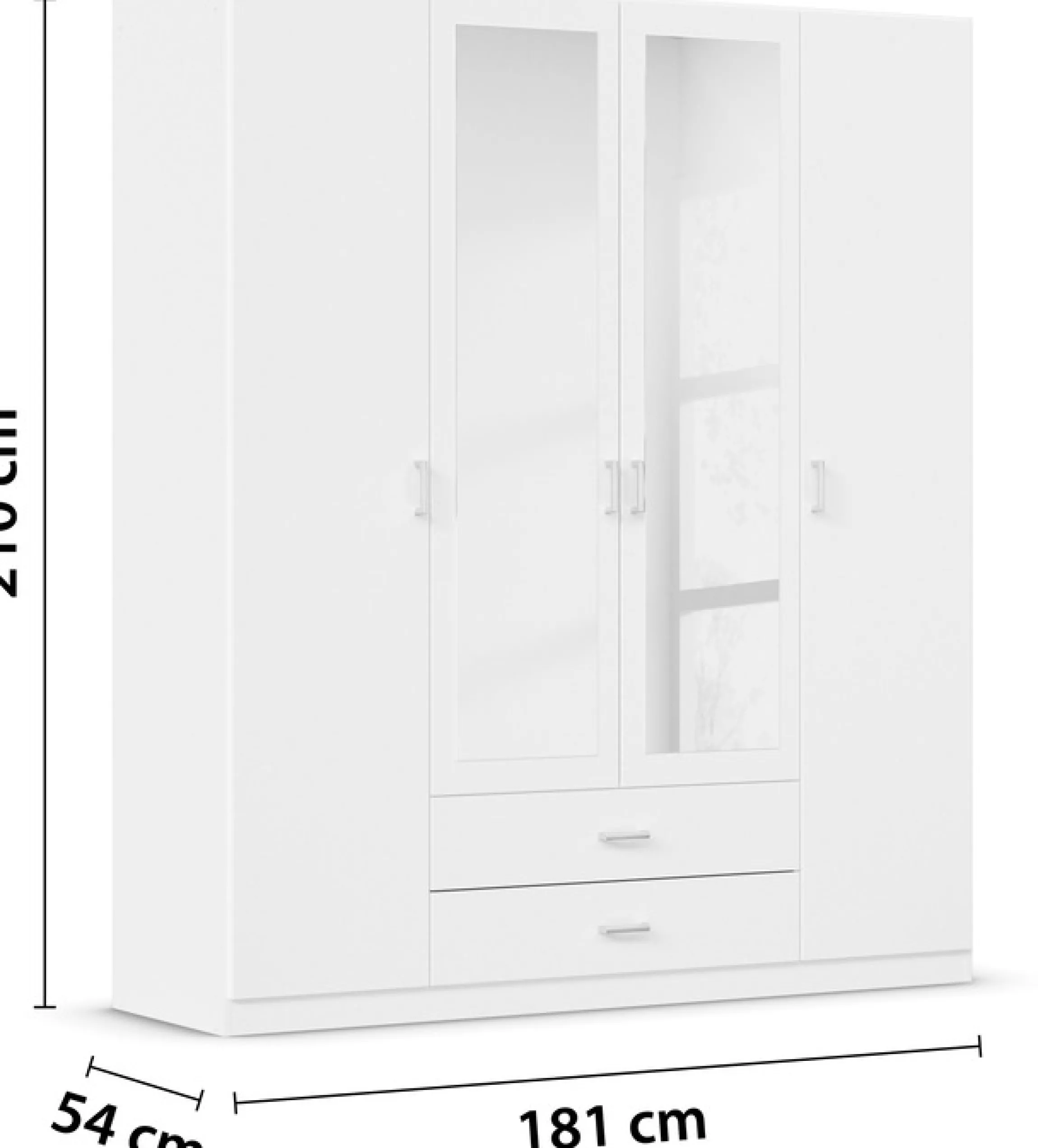rauch Kleiderschrank »Schrank Garderobe Ankleide GAMMA Breiten 181/271 cm« in 3 Ausstattungen BASIC/CLASSIC/PREMIUM (inkl. SOFT-CLOSE-Funktion),mit Spiegel TOPSELLER MADE IN GERMANY