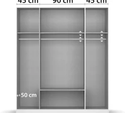 rauch Kleiderschrank »Schrank Garderobe Ankleide GAMMA Breiten 181/271 cm« in 3 Ausstattungen BASIC/CLASSIC/PREMIUM (inkl. SOFT-CLOSE-Funktion),mit Spiegel TOPSELLER MADE IN GERMANY