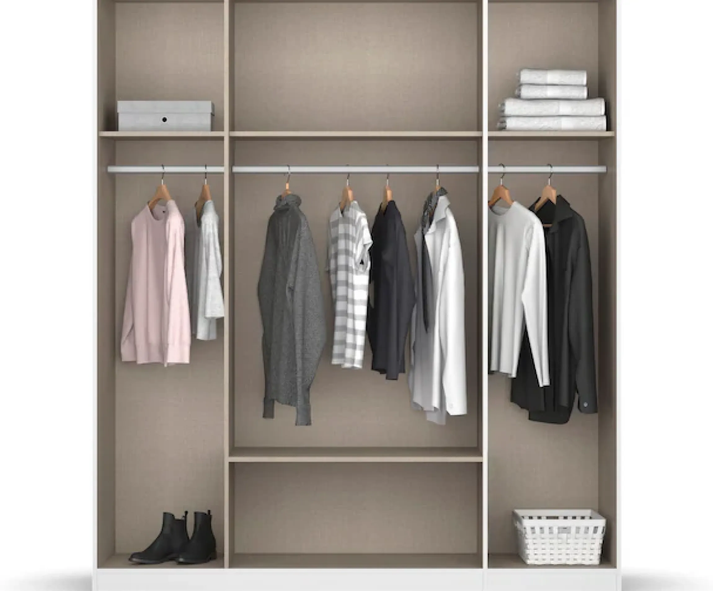 rauch Kleiderschrank »Schrank Garderobe Ankleide GAMMA Breiten 181/271 cm« in 3 Ausstattungen BASIC/CLASSIC/PREMIUM (inkl. SOFT-CLOSE-Funktion),mit Spiegel TOPSELLER MADE IN GERMANY