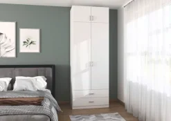 rauch Kleiderschrank »Schrank Garderobe Wäscheschrank GAMMA in 4 Breiten 91-226 cm« 3 verschiedene Ausstattungen BASIC/CLASSIC/PREMIUM (inkl. SOFT-CLOSE),mit Schubladen und Schrankaufsatz, schlichtes Design MADE IN GERMANY