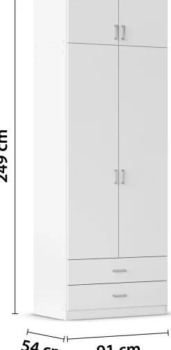 rauch Kleiderschrank »Schrank Garderobe Wäscheschrank GAMMA in 4 Breiten 91-226 cm« 3 verschiedene Ausstattungen BASIC/CLASSIC/PREMIUM (inkl. SOFT-CLOSE),mit Schubladen und Schrankaufsatz, schlichtes Design MADE IN GERMANY