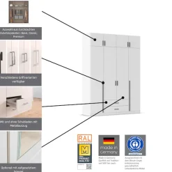 rauch Kleiderschrank »Schrank Garderobe Wäscheschrank GAMMA in 4 Breiten 91-226 cm« 3 verschiedene Ausstattungen BASIC/CLASSIC/PREMIUM (inkl. SOFT-CLOSE),mit Schubladen und Schrankaufsatz, schlichtes Design MADE IN GERMANY