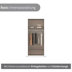 rauch Kleiderschrank »Schrank Garderobe Wäscheschrank GAMMA in 4 Breiten 91-226 cm« 3 verschiedene Ausstattungen BASIC/CLASSIC/PREMIUM (inkl. SOFT-CLOSE),mit Schubladen und Schrankaufsatz, schlichtes Design MADE IN GERMANY