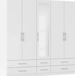 rauch Kleiderschrank »Schrank Garderobenschrank Mehrzweckschrank Schlafzimmer HERSBRUCK« 3 verschiedene Ausstattungen BASIC/CLASSIC/PREMIUM (inkl. SOFT-CLOSE),mit großzügigen Schubladen sowie Spiegeltüren MADE IN GERMANY