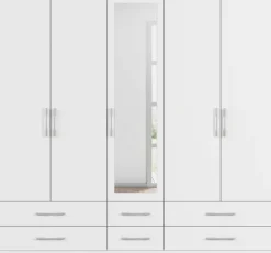 rauch Kleiderschrank »Schrank Garderobenschrank Mehrzweckschrank Schlafzimmer HERSBRUCK« 3 verschiedene Ausstattungen BASIC/CLASSIC/PREMIUM (inkl. SOFT-CLOSE),mit großzügigen Schubladen sowie Spiegeltüren MADE IN GERMANY