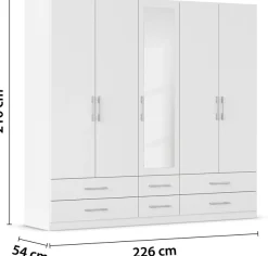 rauch Kleiderschrank »Schrank Garderobenschrank Mehrzweckschrank Schlafzimmer HERSBRUCK« 3 verschiedene Ausstattungen BASIC/CLASSIC/PREMIUM (inkl. SOFT-CLOSE),mit großzügigen Schubladen sowie Spiegeltüren MADE IN GERMANY