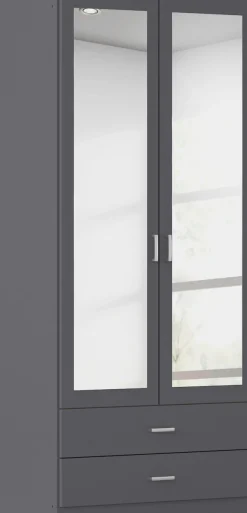 rauch Kleiderschrank »Schrank Garderobe Ankleide GAMMA Breiten 91/136/181/226/271/315/360 cm« in 3 Ausstattungen BASIC/CLASSIC/PREMIUM (inkl. SOFT-CLOSE-Funktion),verschiedene Griff-Varianten, mit Spiegel TOPSELLER MADE IN GERMANY