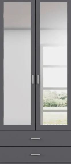 rauch Kleiderschrank »Schrank Garderobe Ankleide GAMMA Breiten 91/136/181/226/271/315/360 cm« in 3 Ausstattungen BASIC/CLASSIC/PREMIUM (inkl. SOFT-CLOSE-Funktion),verschiedene Griff-Varianten, mit Spiegel TOPSELLER MADE IN GERMANY