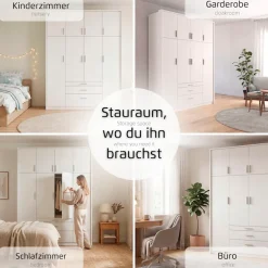 rauch Kleiderschrank »Schrank Drehtürenschrank Garderobe Ankleide Schlafzimmer HILDESHEIM« Breiten: 185/275 cm, Höhe 231 cm,oberste Schublade mit praktischer Facheinteilung MADE IN GERMANY