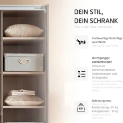rauch Kleiderschrank »Schrank Drehtürenschrank Garderobe Ankleide Schlafzimmer HILDESHEIM« Breiten: 185/275 cm, Höhe 231 cm,oberste Schublade mit praktischer Facheinteilung MADE IN GERMANY