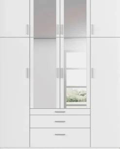 rauch Kleiderschrank »Schrank Drehtürenschrank Garderobe Ankleide Schlafzimmer HILDESHEIM« Breiten: 185/275 cm, Höhe 231 cm,oberste Schublade mit praktischer Facheinteilung MADE IN GERMANY