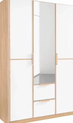 rauch Kleiderschrank »Schrank Drehtürenschrank Garderobe Ankleide Schlafzimmer ESSENSA« Breiten: 136/181/226/271 cm, Höhen 210/229 cm,voll aufgelegte Spiegeltüren, 2 große Schubladen MADE IN GERMANY