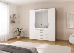 rauch Kleiderschrank »Schrank Drehtürenschrank Ankleide Garderobe Schlafzimmer WEINGARTEN« Breiten: 181/225/270 cm, Höhe 210 cm,mit Spiegel, oberste Schublade mit Einteilung MADE IN GERMANY
