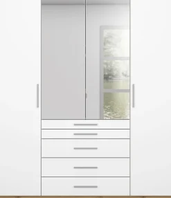 rauch Kleiderschrank »Schrank Drehtürenschrank Ankleide Garderobe Schlafzimmer WEINGARTEN« Breiten: 181/225/270 cm, Höhe 210 cm,mit Spiegel, oberste Schublade mit Einteilung MADE IN GERMANY