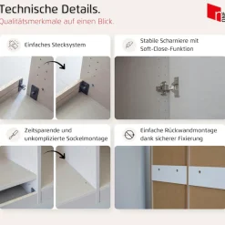 rauch Kleiderschrank »Schrank Möbel Schlafzimmer Garderobe Kinderzimmer WELTNEUHEIT TYNDA« PATENTIERTES SCHNELLMONTAGESYSTEM, Soft-Close-Funktion MADE IN GERMANY