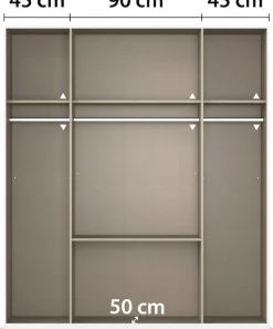 rauch Kleiderschrank »Schrank Drehtürenschrank Ankleide Garderobe Schlafzimmer MOSBACH« Breiten: 181/226/271 cm, Höhe 210 cm,mit Spiegel und farblich abgesetzten Schubladen MADE IN GERMANY