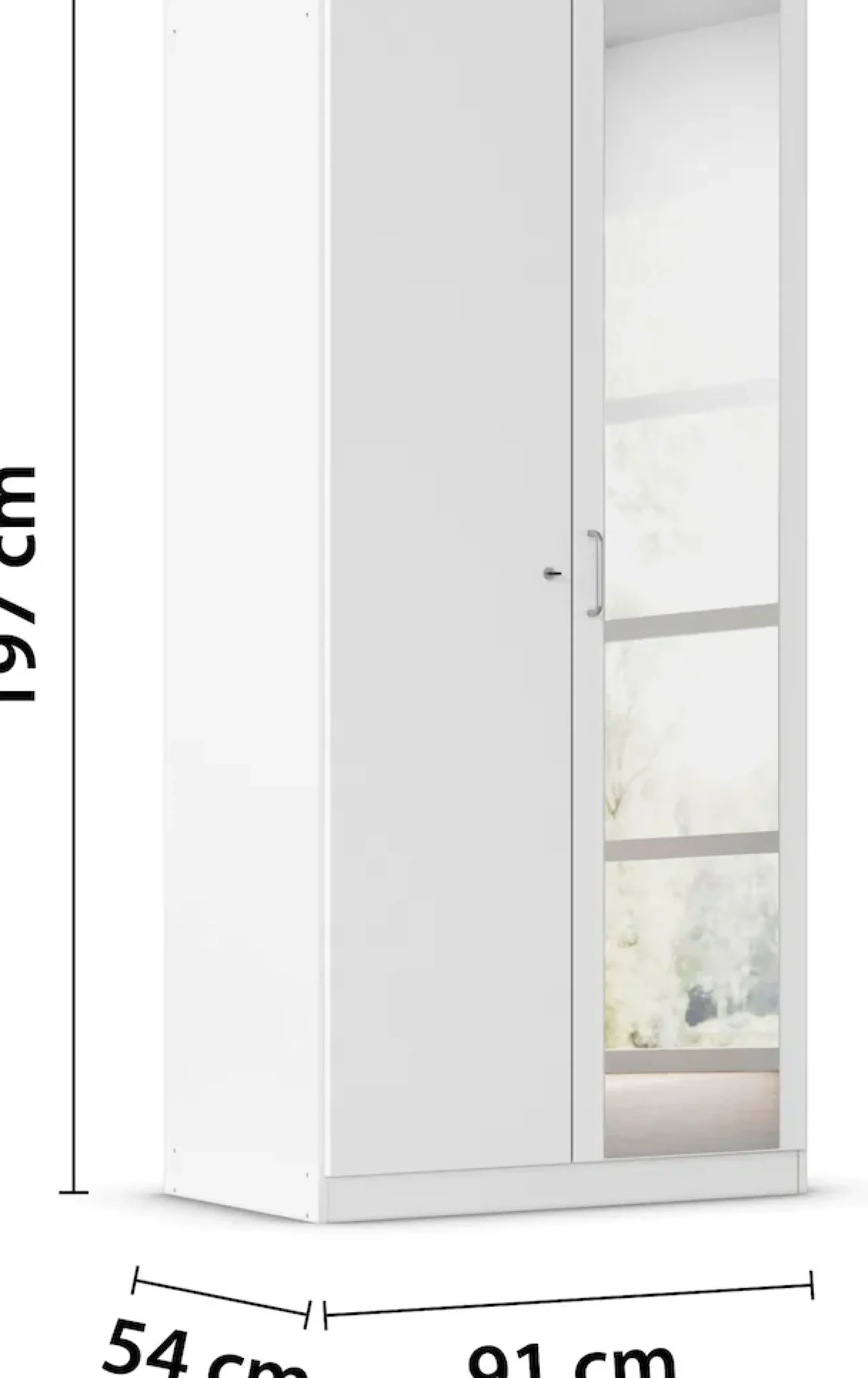 rauch Kleiderschrank »Schrank Garderobe Garderobenschrank Putzschrank Wäscheschrank BERGHEIM« Breite/Höhe/Tiefe: 91/197/54 cm,mit viel Stauraum, rechte Tür abschließbar 2 Schlüssel MADE IN GERMANY