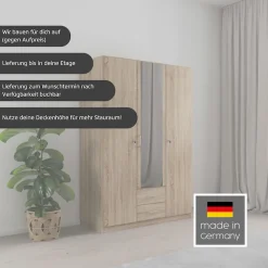 rauch Kleiderschrank »Schrank Garderobe Garderobenschrank Putzschrank Wäscheschrank BERGHEIM« Breite/Höhe/Tiefe: 91/197/54 cm,mit viel Stauraum, rechte Tür abschließbar 2 Schlüssel MADE IN GERMANY