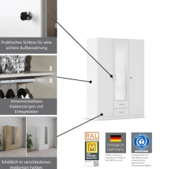 rauch Kleiderschrank »Schrank Garderobe Garderobenschrank Putzschrank Wäscheschrank BERGHEIM« Breite/Höhe/Tiefe: 91/197/54 cm,mit viel Stauraum, rechte Tür abschließbar 2 Schlüssel MADE IN GERMANY