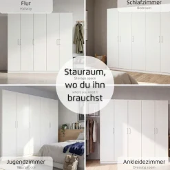 rauch Kleiderschrank »Schrank Mehrzweckschrank Garderobenschrank Schlafzimmer Möbel THOR« 3 verschiedene Ausstattungen BASIC/CLASSIC/PREMIUM (inkl. SOFT-CLOSE),mit farblich passenden, modernen Metallgriffen MADE IN GERMANY