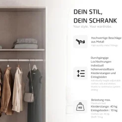 rauch Kleiderschrank »Schrank Mehrzweckschrank Garderobenschrank Schlafzimmer Möbel THOR« 3 verschiedene Ausstattungen BASIC/CLASSIC/PREMIUM (inkl. SOFT-CLOSE),mit farblich passenden, modernen Metallgriffen MADE IN GERMANY